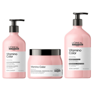 VITAMINO COLOR L’Oréal KIT SHAMPOO 500ml+ CONDICIONADOR 750ml+ MÁSCARA 500g