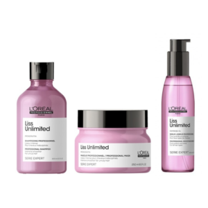 LISS UNLIMITED L’Oréal KIT SHAMPOO 300ml+ MÁSCARA 250g + OIL 125ml