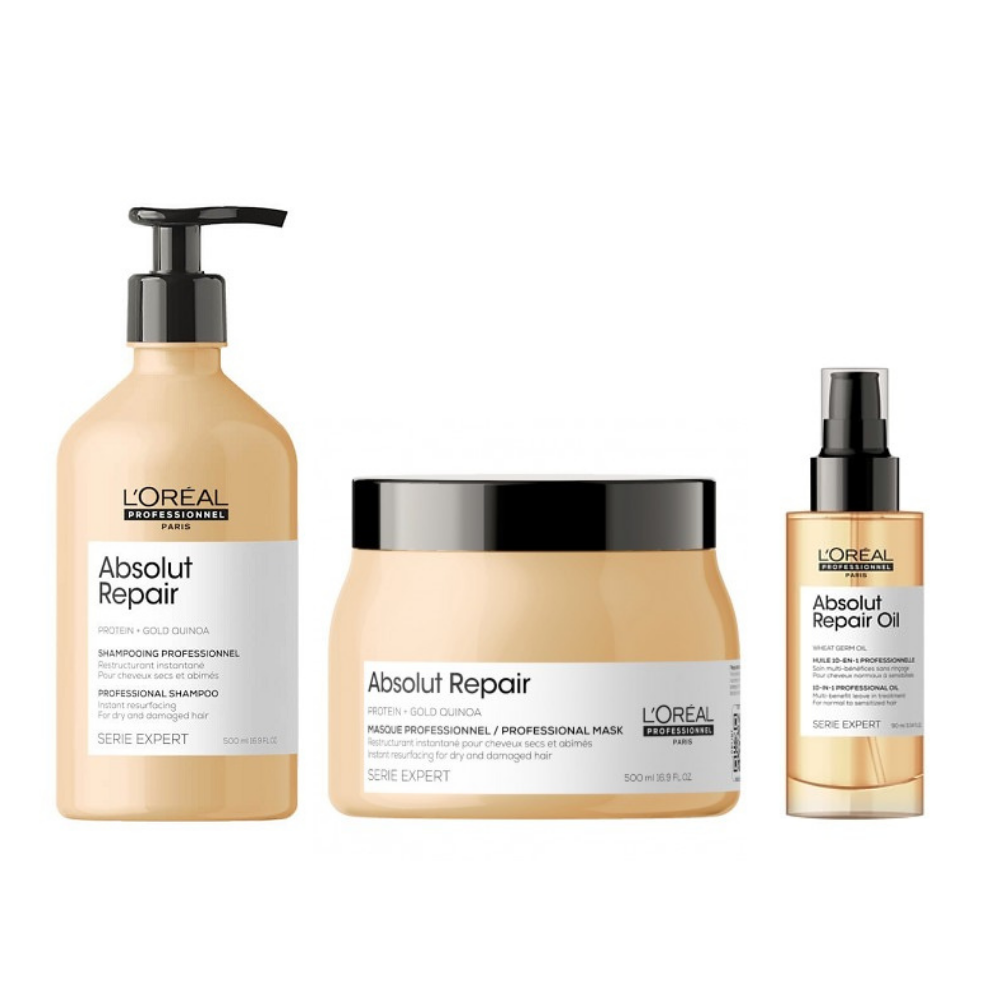 Absolut Repair L’Oréal Kit Shampoo500ml + Máscara500g + Óleo 90ml